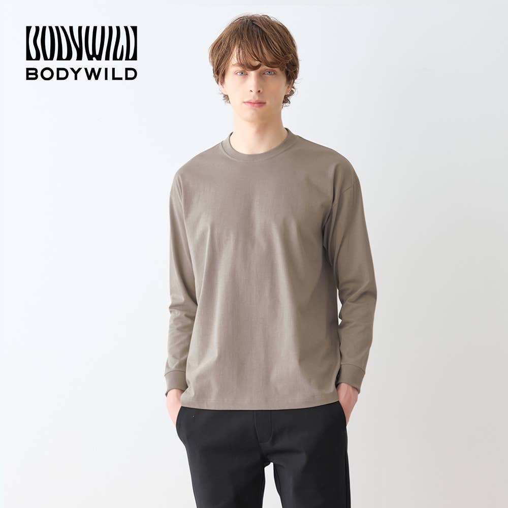 【外套對應】 100%棉平針織水手領長袖襯衫 (圓領)